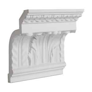 6-15/16 in. x 5-1/4 in. x 6 in. Long Acanthus and Lambs Tongue Polyurethane Crown Moulding Sample