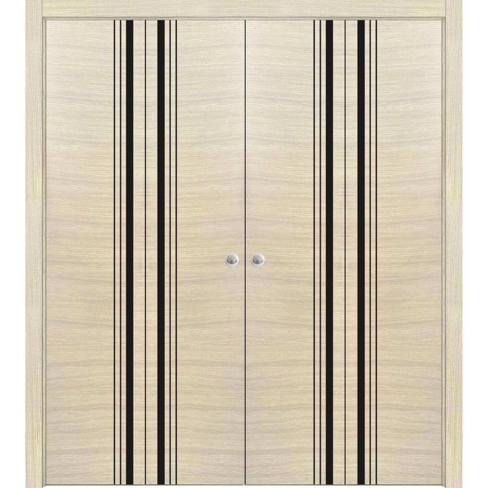 72 in. x 84 in. 2 Panel Natural Veneer Finished Solid Wood with Honeycomb Sliding Door with Hardware price history on PriceWatchPro