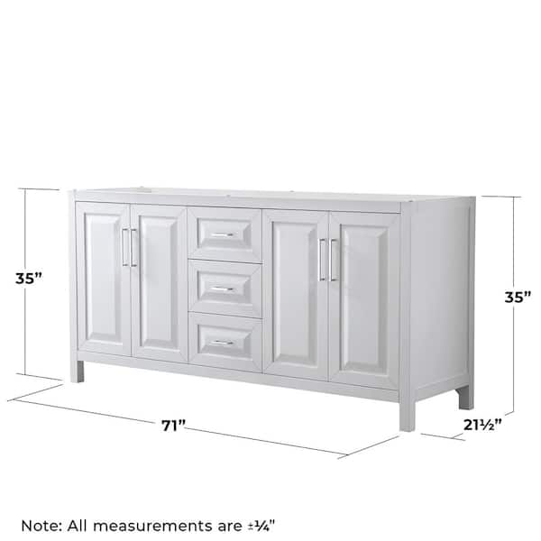 Wyndham Collection Daria 71-in White Bathroom Vanity Cabinet (Mirror Included) Wyndham Collection Daria 71-in White Bathroom Vanity Cabinet (Mirror Included)