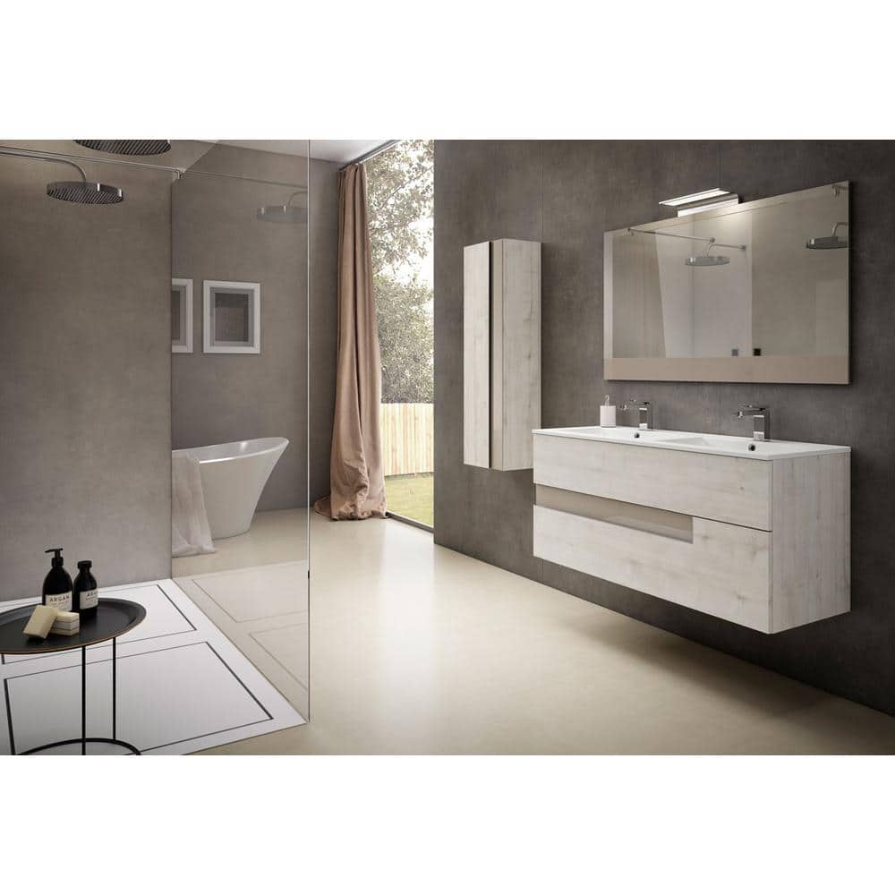 32" Abedul Espresso Modern Wall-Mount Vanity with Ceramic Sink