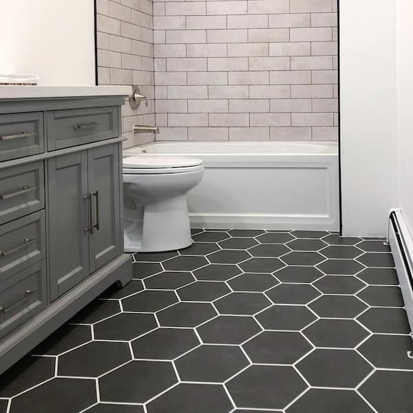 Merola Tile Vintage Hex Marengo 8 5, Bathroom Floor Tile