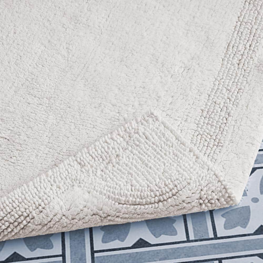 Ivory Reversible Cotton Bath Rug Set of 2