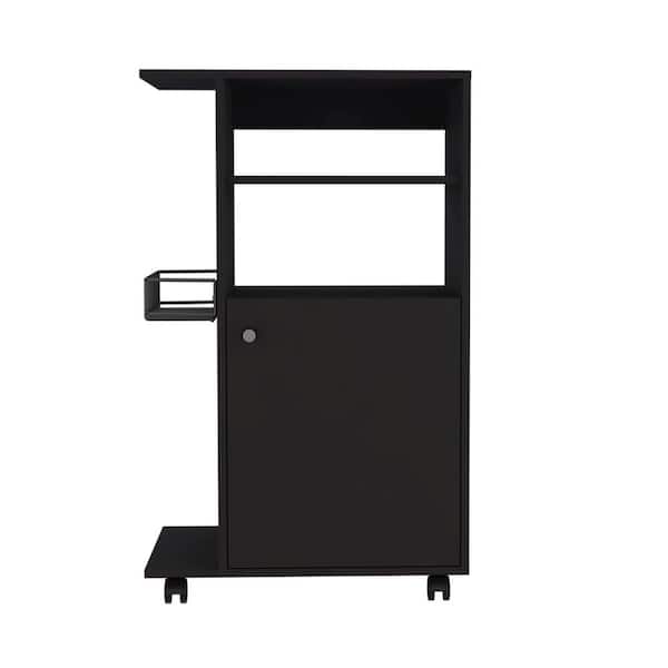 Unbranded Outdoor Grill Cart with Caster, A 1-door Cabinet and Microwave Countertop