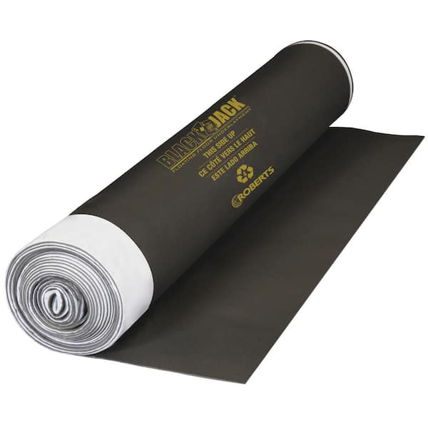 ROBERTS Black Jack 100 sq. ft. 28 ft. x 43 in. x 2.5 mm Premium 2-in-1 Underlayment for Laminate and Engineered Wood Floors