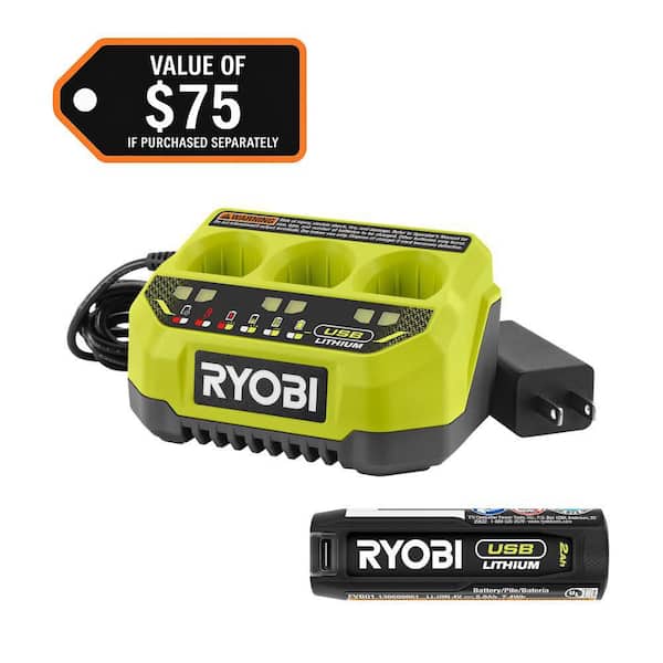 USB Lithium Cordless 3-Tool Combo Kit with 2 Ah Battery and USB Charging Cable