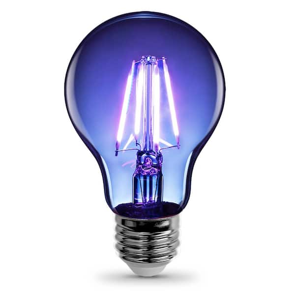 bibliotek Mos repræsentant Feit Electric 25-Watt Equivalent A19 Medium E26 Base Dimmable Filament Blue  Colored LED Clear Glass Light Bulb A19/TB/LED - The Home Depot