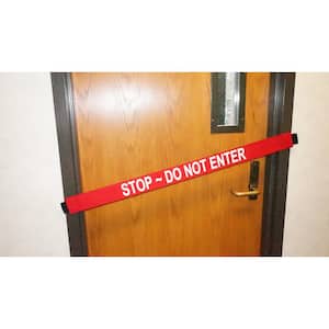 Nylon Safety Barrier with Magnetic Ends Stop Do Not Enter Imprint Fits up to a Standard 36 in. W Doorway