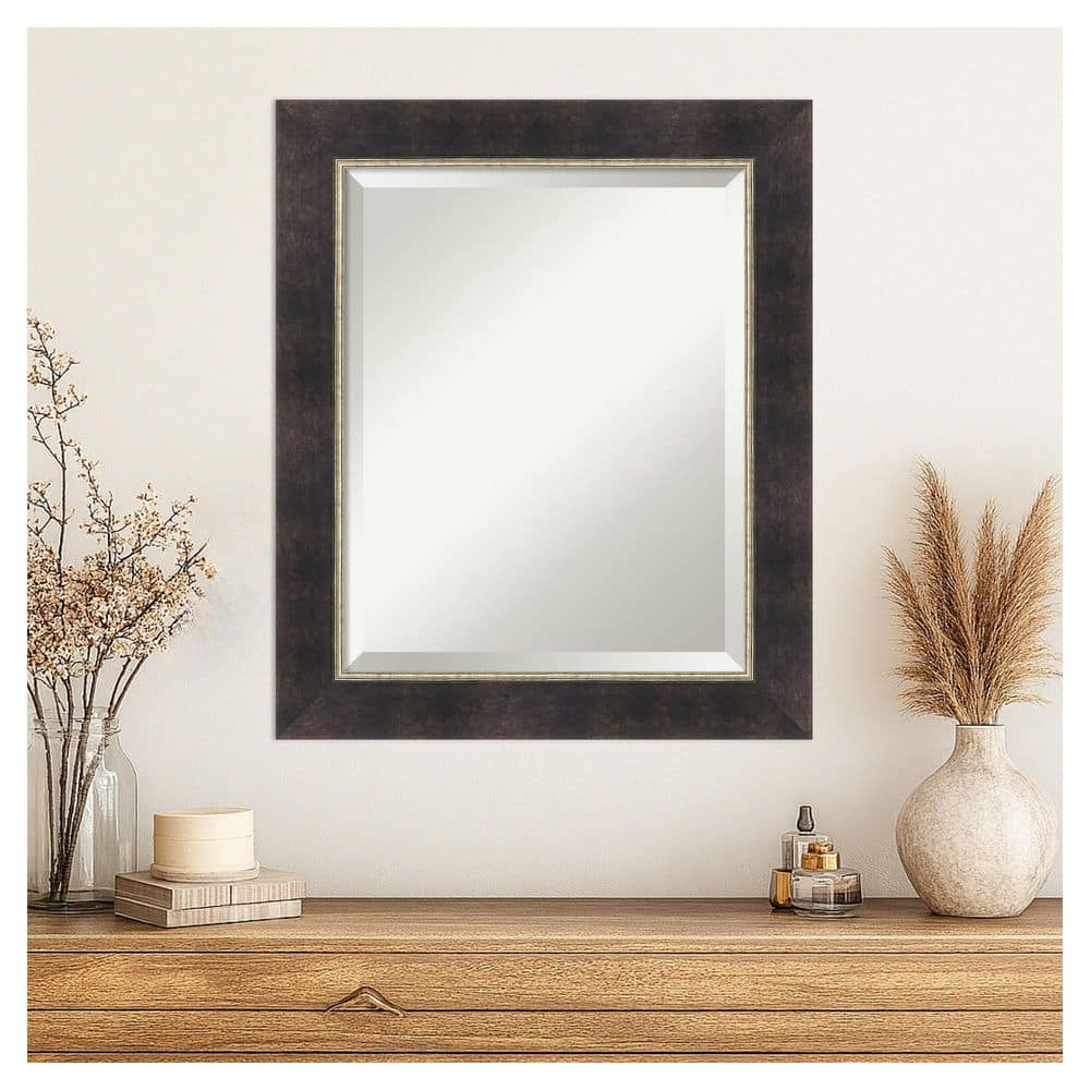 Odin Antique Bronze 20.75 in. x 24.75 in. Beveled Modern Rectangle Wood Framed Wall Mirror price history on PriceWatchPro