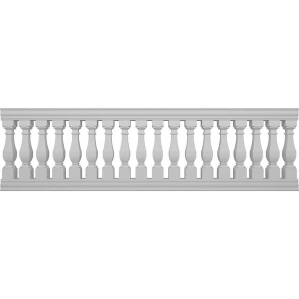 Ekena Millwork Fiberthane Arcadian Balustrade 132 in. L x 40 in. H Fiberglass Railing Kit