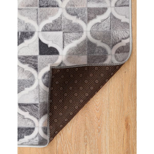 Austin 5 ft. x 7 ft. Gray Modern Woven Animal Print Polyester Rectangle Indoor Area Rug