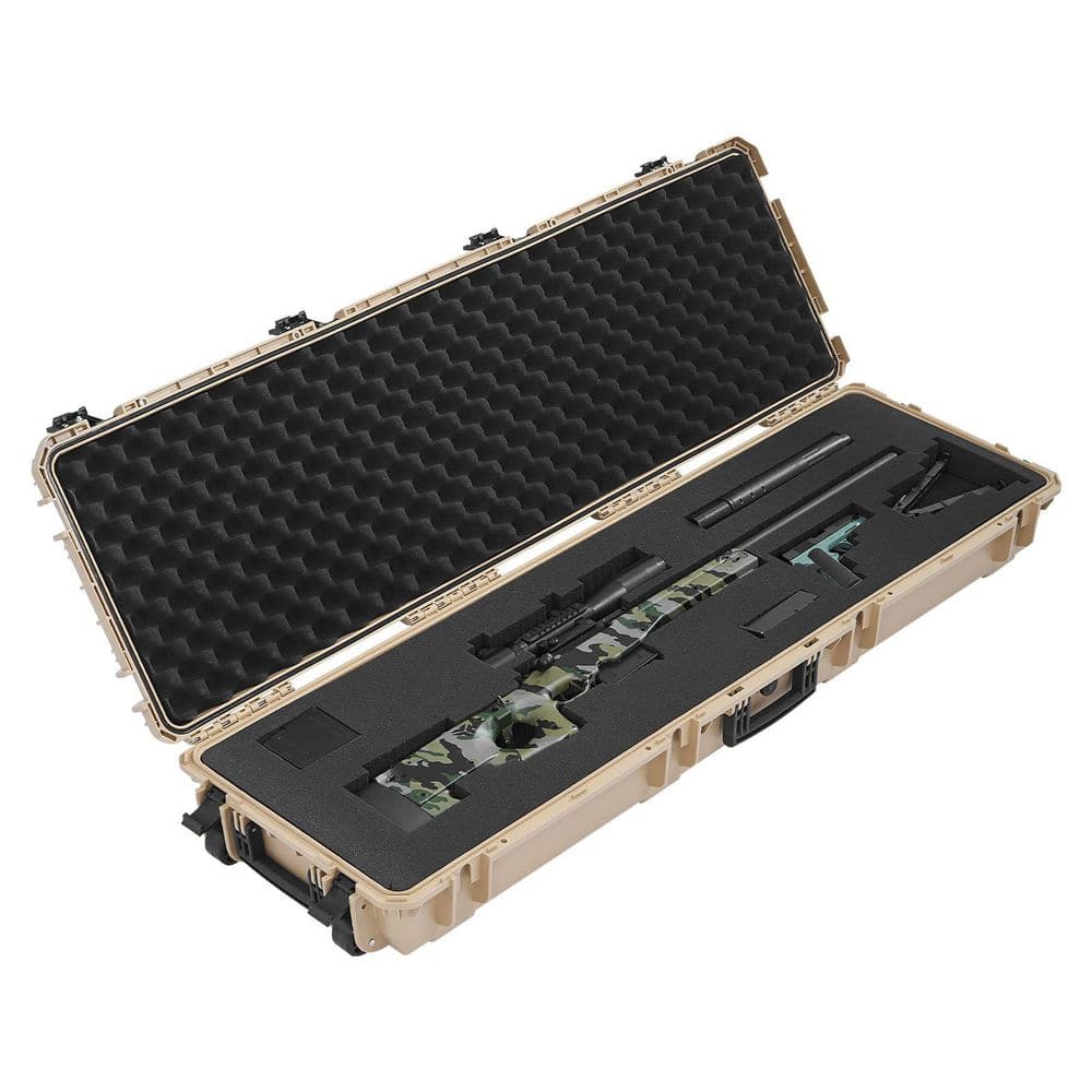 Hard Rifle Case, Khaki, Lockable Rifle Case with Pre-cut Foams, 52 in. Gun Storage with Wheels, Heavy Duty Waterproof price history on PriceWatchPro