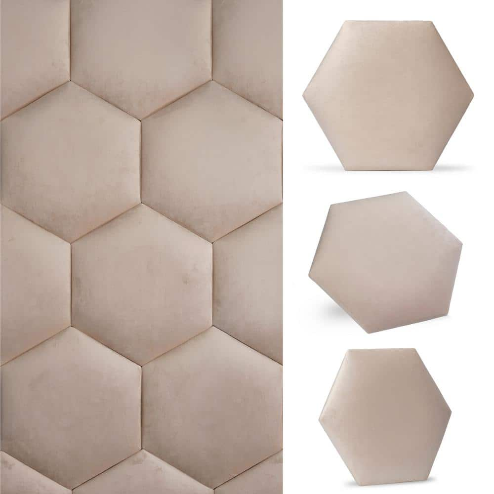 Cork and Velvet Wall Tiles Hexagon Wall Decor Set of 3 Choose Your