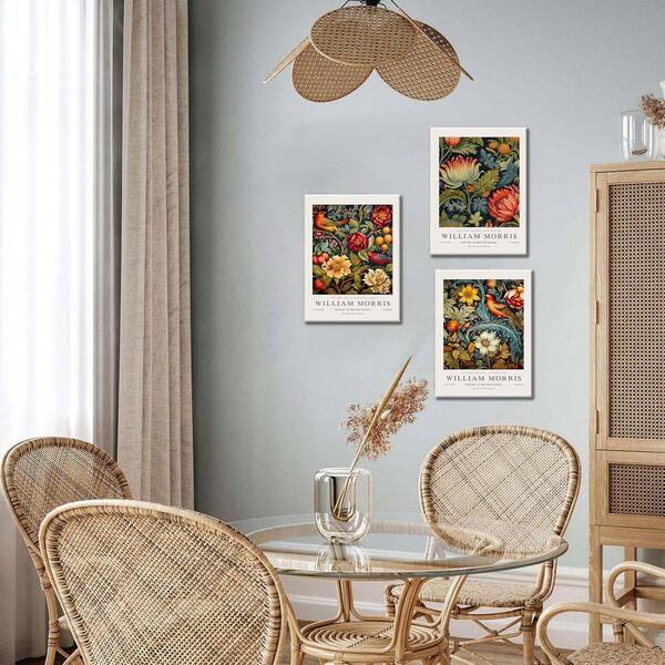 Framed William Morris Wall Art Set of 3-Vintage Animal Botanical