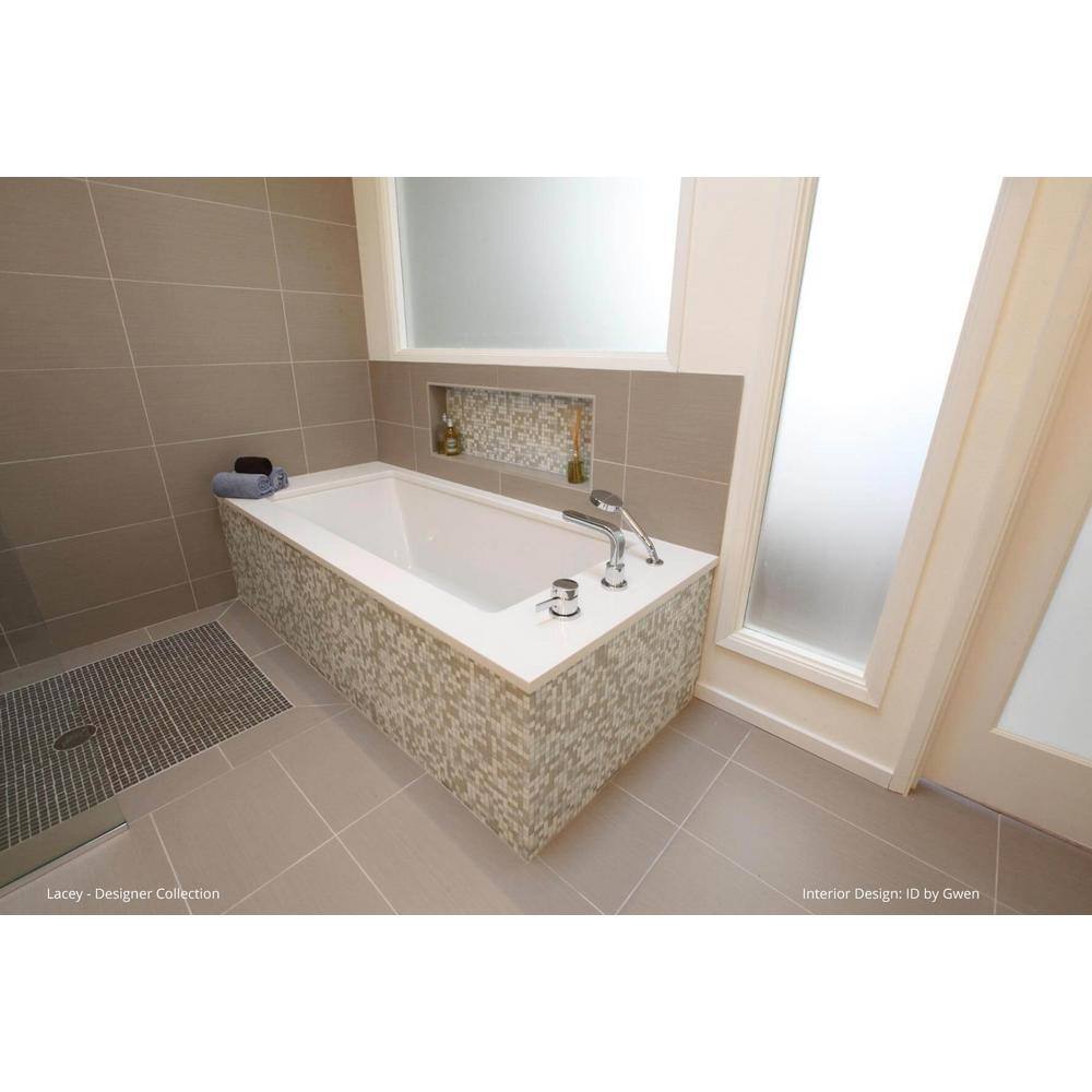 Lacey 66'' x 36'' White Acrylic Drop-In Soaking Bathtub