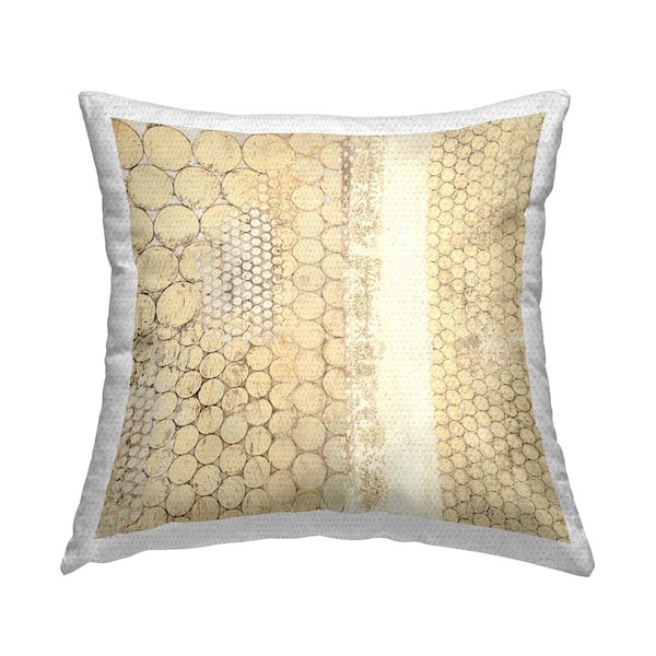 Stupell Industries Patterned Beige Abstract Shapes Beige Square Outdoor Throw Pillow