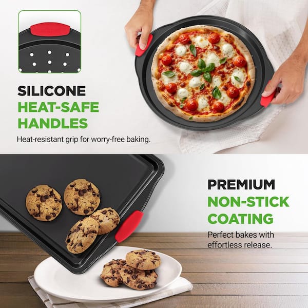 NutriChef Non-Stick Kitchen Oven Baking Pans, 8 Piece Set, Deluxe