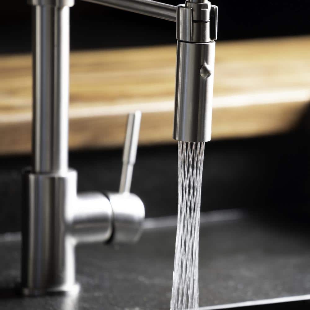 Brushed Nickel Kitchen Faucet with Pull-out Spray