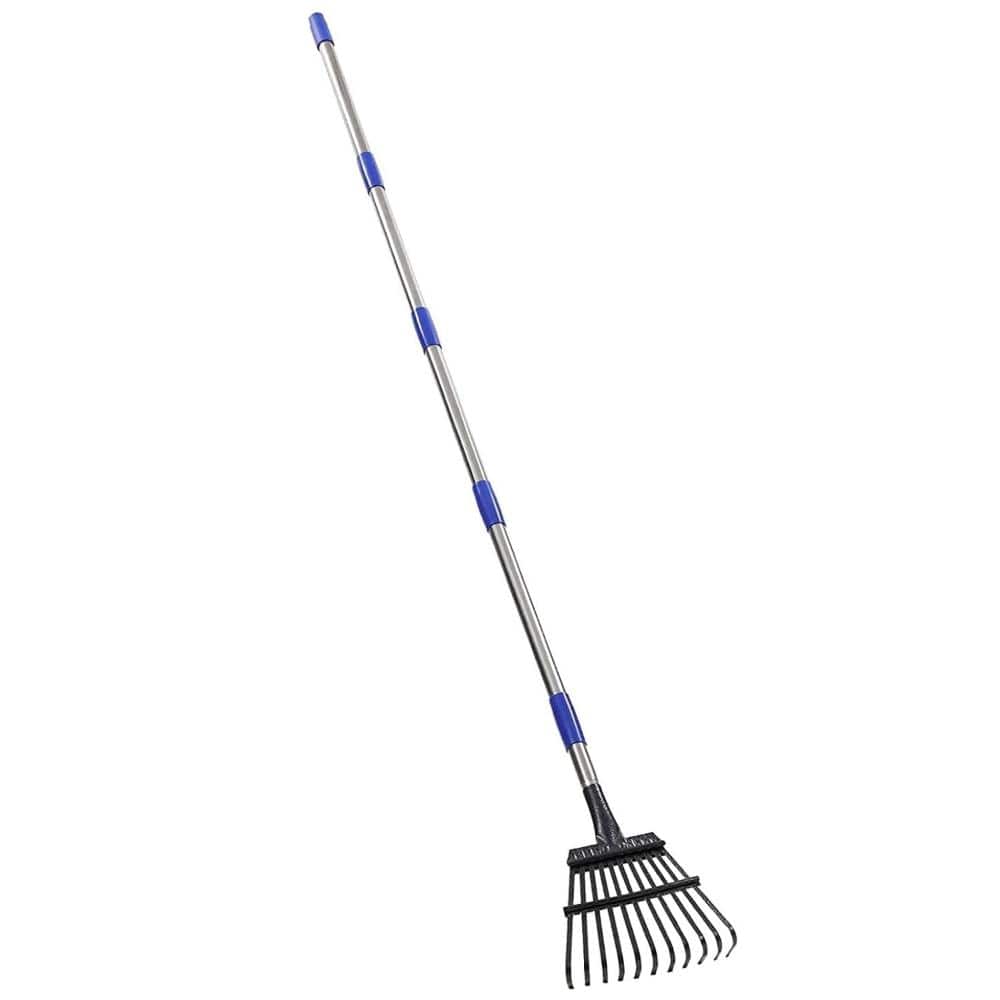 Diamondback Metal Rake 78 in. Metal Handle Small Leaves Rakes for Gardening (Silver ...