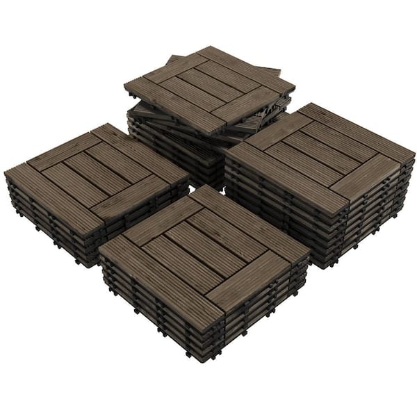 Yaheetech 12 in. x 12 in. Interlocking Patio Deck Tiles, Pack of 27 Tiles