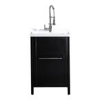 Eleni All-In-One Kit 24 in. x 22 in. x 37.8 in. Acrylic Utility Sink with Cabinet in Espresso