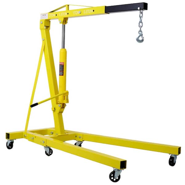 Black 2-Ton Folding Engine Hoist Cherry Picker Shop Crane Hoist Lift