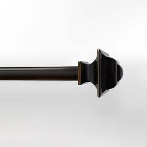 84 in. - 120 in. Adjustable Single 5/8 in. Dia. in Oil Rubbed Bronze Curtain Rod with Square finials