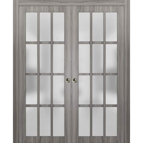 Sartodoors 36 in. x 96 in. 2 Panel Ginger Ash Finished Solid Wood