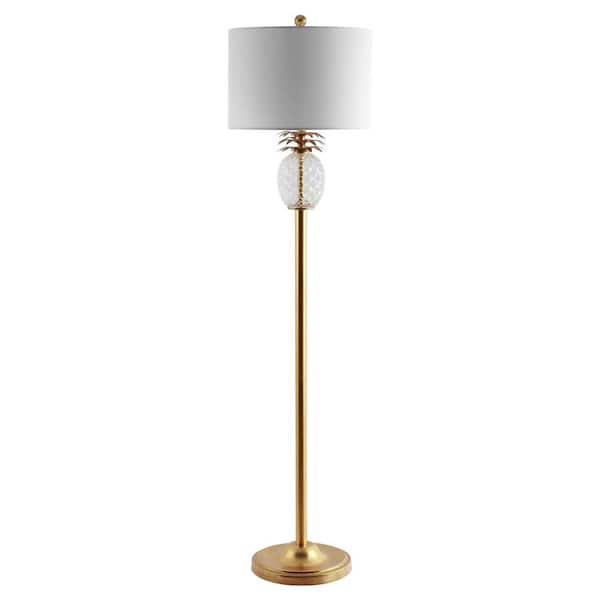 SAFAVIEH Elza 59 in. Gold Leaf/Clear Floor Lamp