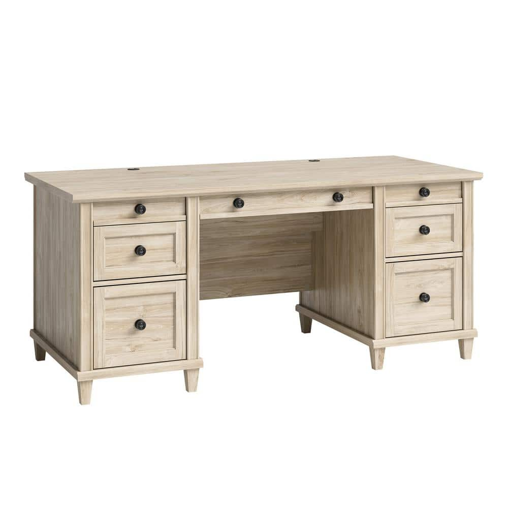 SAUDER Hammond 67.559 in. Chalk Oak Engineered Wood 6-Drawer Executive ...