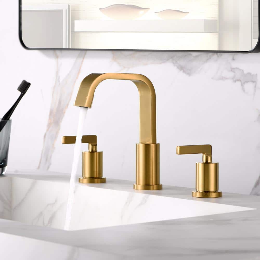Bronze 2-Handle Widespread Bathroom Faucet with Drain Assembly