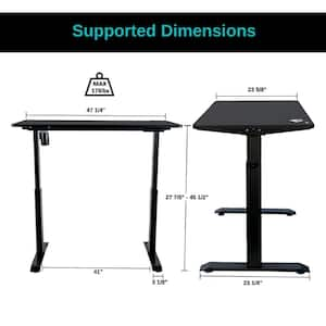 Electric Height Adjustable Single Motor Desk Frame w/ 48 in. x 24 in. Tabletop (Min. 28 in., Max 45.25 in. H), Grey