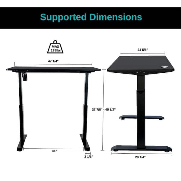 Ergomax Electric Height Adjustable, Adjustable Height Desk Dimensions