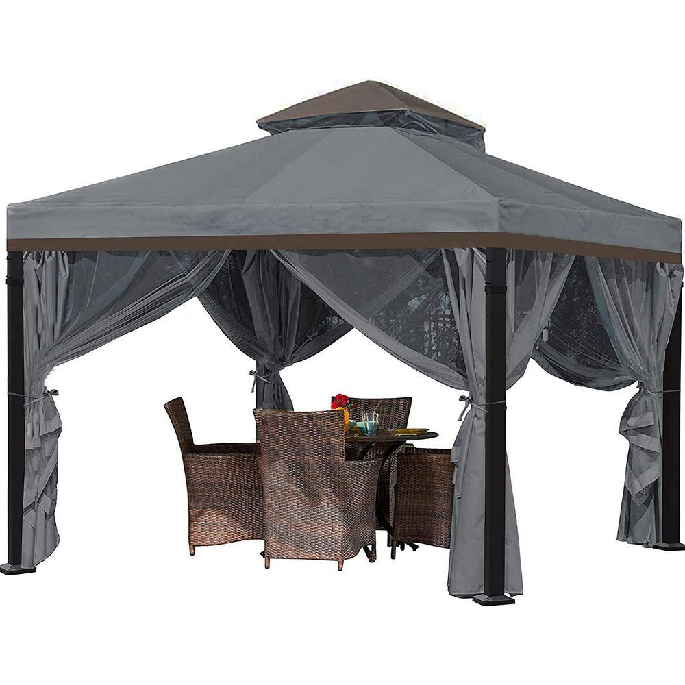 CoastShade 10 ft. x 10 ft. Patio Gazebo Outdoor Gazebos with 1 Sidewall ...