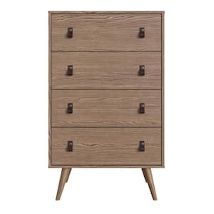 Amber 4-Drawer Nature Tall Dresser (44.6 in. H x 27.2 in. W x 17.9 in. D)