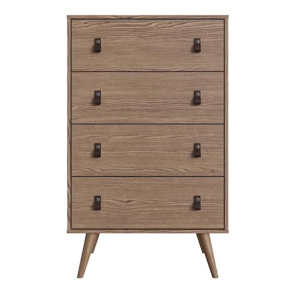 Manhattan Comfort Amber 4-Drawer Nature Tall Dresser (44.6 in. H x 27.2 in. W x 17.9 in. D)