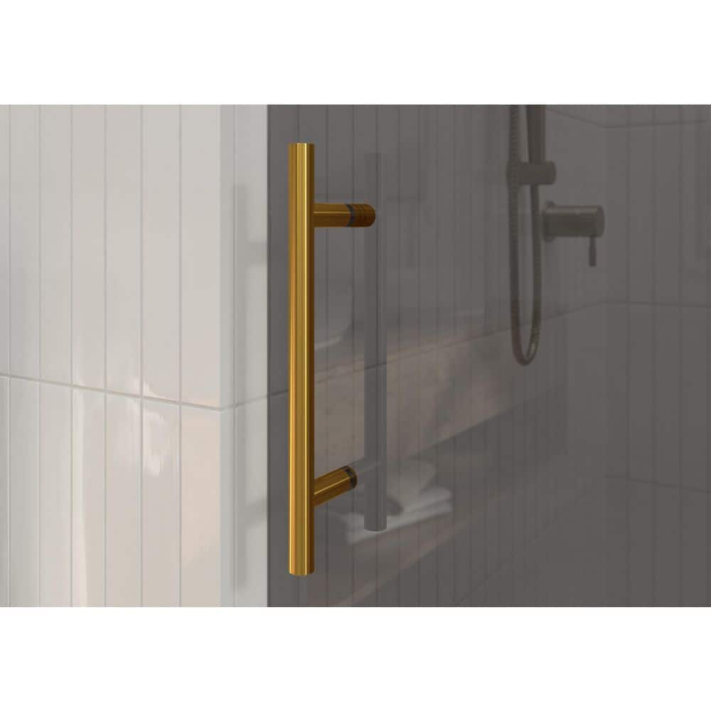 Equinox 56 - 60 in. x 60 in. Fully Frameless Gray Tinted Sliding Bathtub Door