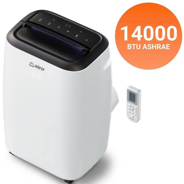 14,000 BTU (10,000 BTU DOE) Portable Air Conditioner Cools 700 Sq. Ft. with Dehumidifier and LCD Remote in White