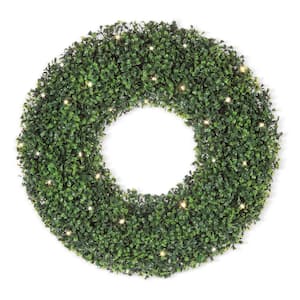 24 in. Artificial D Boxwood Wreath