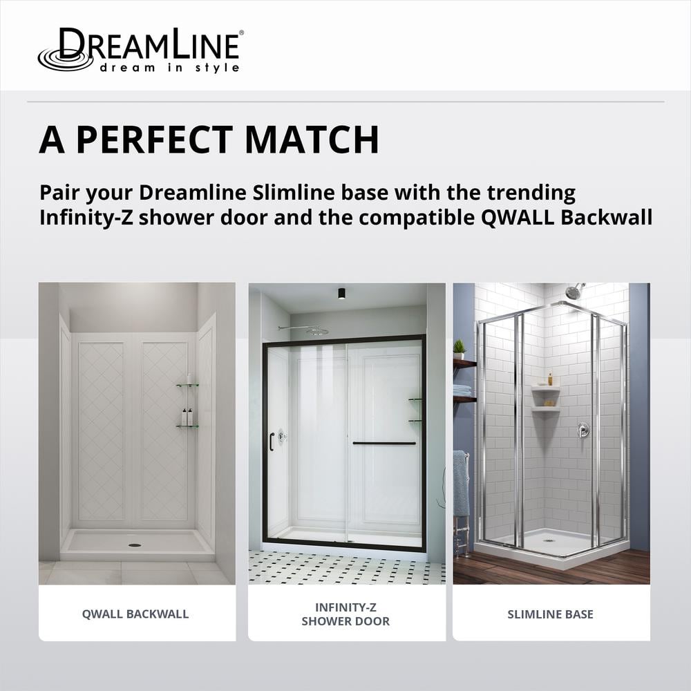 Slate Gray 36" x 60" Acrylic Single Threshold Shower Base