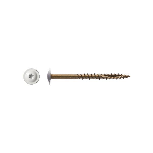 BIG TIMBER #7 x 2 in. Star Drive Low Profile Washer Head White Cabinet Screw (690-Pack)