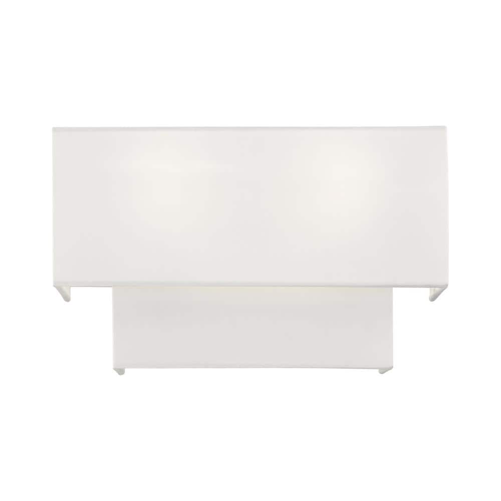 Swaney Brushed Nickel 2-Light Dimmable Fabric Shade Sconce