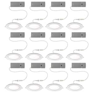 Ultra Slim 6 in. Color Selectable CCT Canless Integrated LED Recessed Light Trim with Night Light Feature (12-Pack)