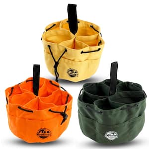 10 in. 18-Pockets Grab Tool Bags with Drawstring Closure Set of 3