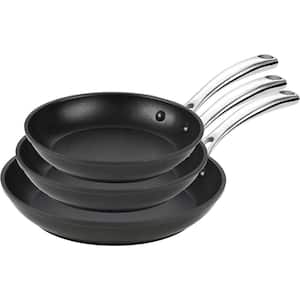 Classic 3-Piece 8 in./10.5 in./12 in. Hard Anodized Aluminum Nonstick Frying Pan Set