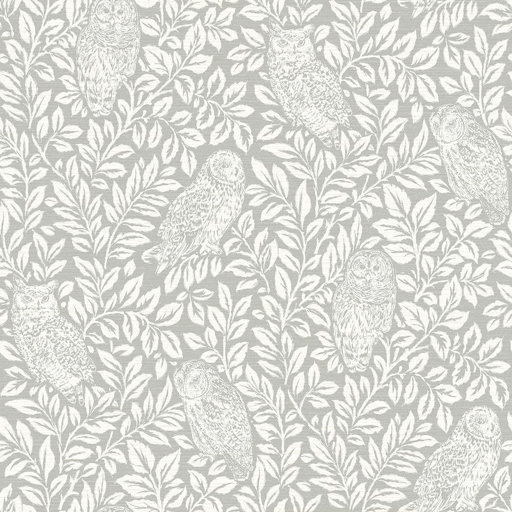 Chesapeake 56.4 Sq. Ft. Parliament Light Grey Owl Wallpaper 3115-12411 