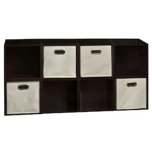 26 in. H x 52 in. W x 13 in. D Brown Wood 12-Cube Organizer