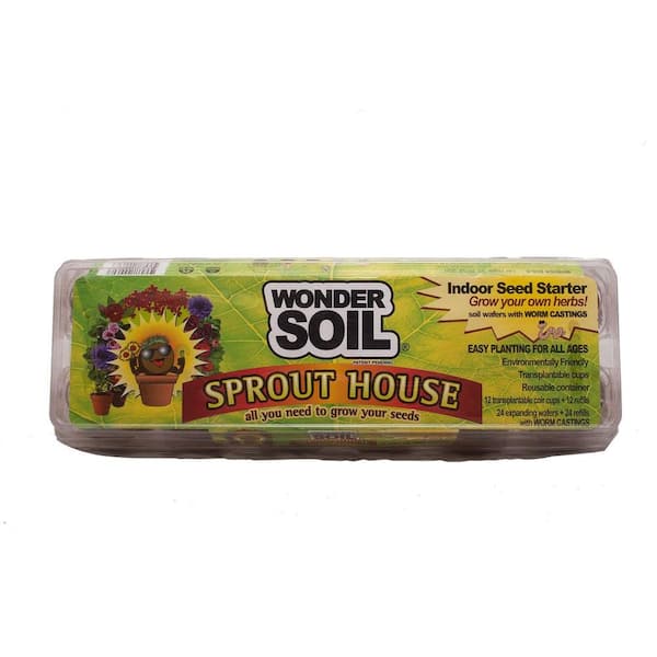 WONDER SOIL Sprout House Microgreen Growing Kit with Organic Coco Coir Wafers, Cups and Seeds