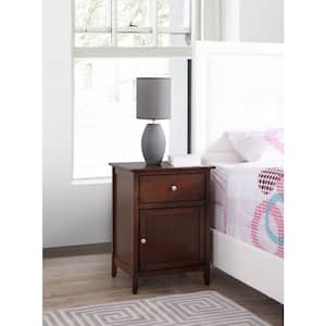 Lzzy 1-Drawer Cappuccino Nightstand (25 in. H x 19 in. W x 15 in. D)