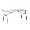 HDX 6 ft. Almond Resin Top Rectangular Fold in Half Utility Table for Indoor/Outdoor Use, Seats 6 THD-6F2561-AMBZ-1VN