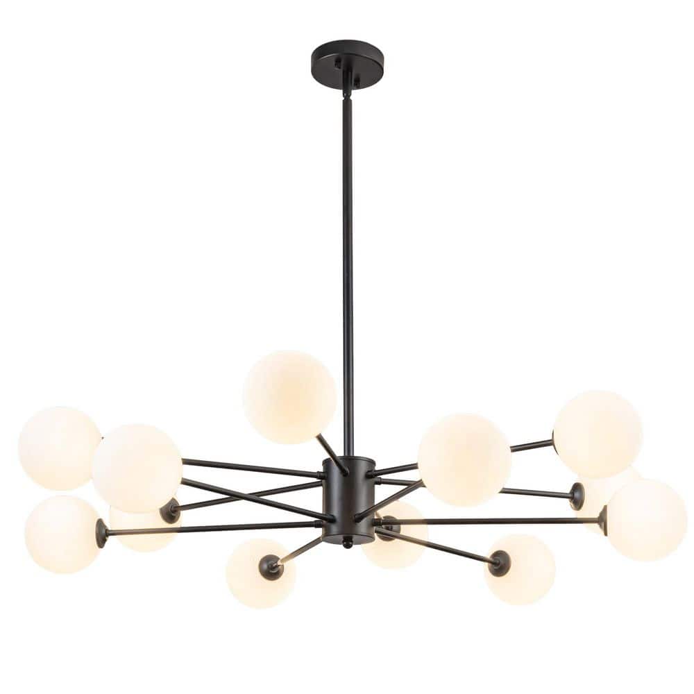 12 light Matte Black Living Room Chandelier Sputnik Chandeliers for Dining Room Foyer with no bulbs included price history on PriceWatchPro